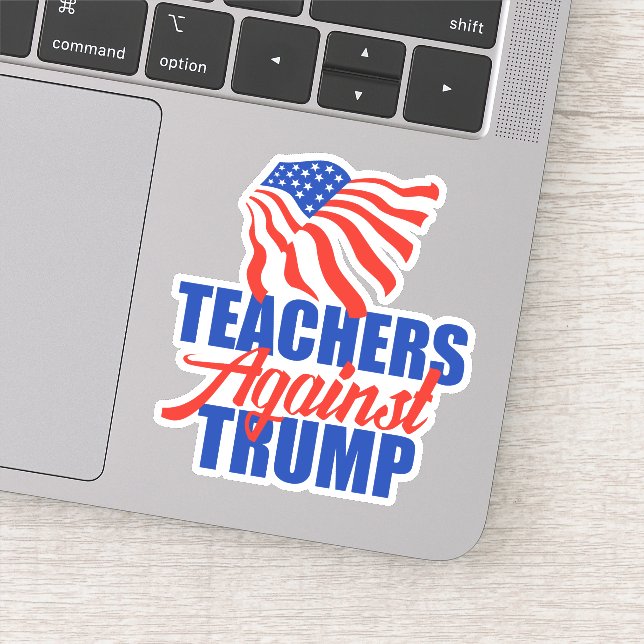 Teachers Against Trump 2024 Election Laptop Sticker (Detail)