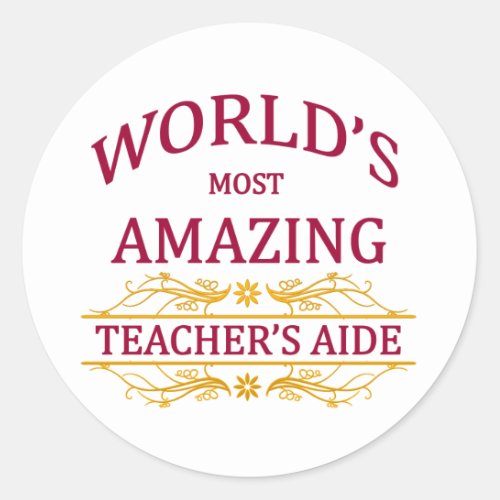 Teachers Aide Classic Round Sticker