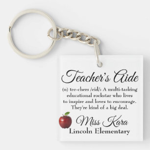 Teacher's Aide Rockstar keychain