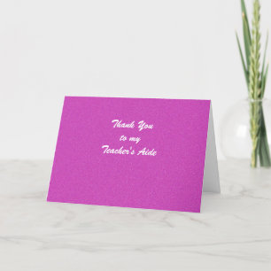 Teacher's Aide Thank You, Hot Pink Letterpress Thank You Card