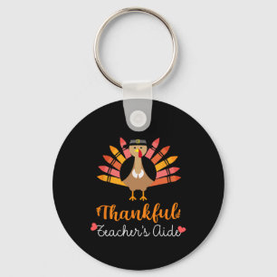 Teacher's Aide Thanksgiving Fall Cute Turkey Penci Keychain