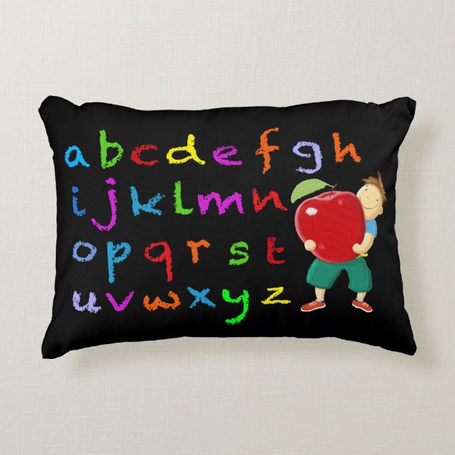 Teachers Alphabet Decorative Pillow (Front)