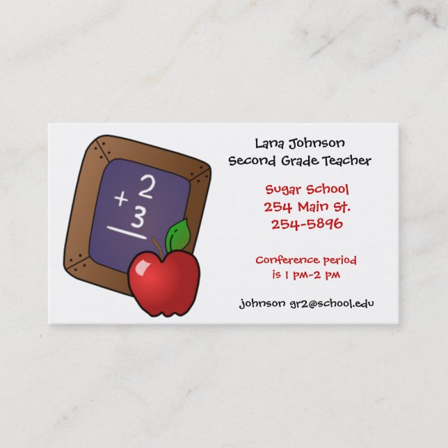 Teachers Apple Business Card (Front)