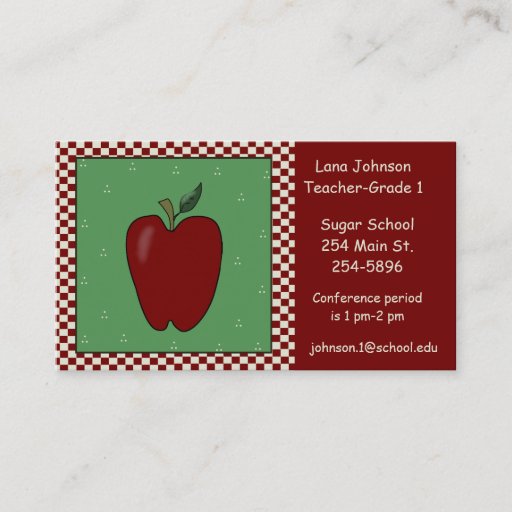 Customizable Teachers Apple Business Card