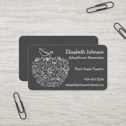 Teachers Apple Business Card