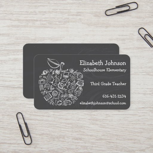 Customizable Teachers Apple Business Card