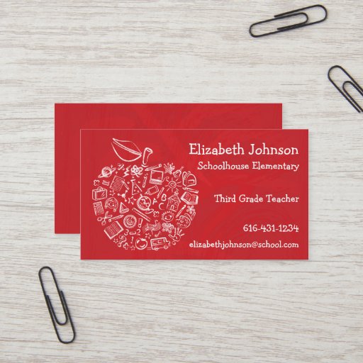 Customizable Teachers Apple Business Card