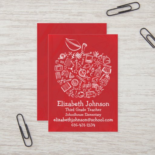 Customizable Teachers Apple Business Card