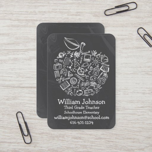 Customizable Teachers Apple Business Card