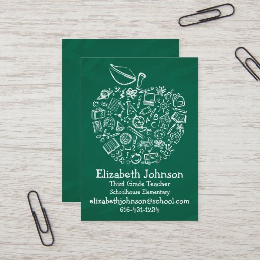 Customizable Teachers Apple Business Card