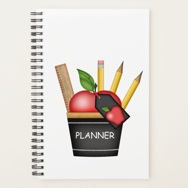 Teacher's Apple Cupcake Custom Planner (Front)