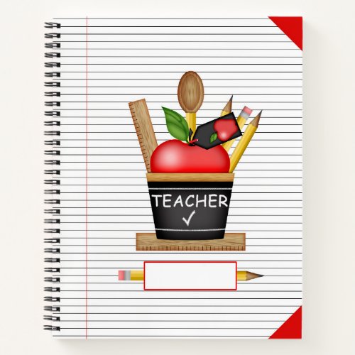 Teachers Apple Cupcake Large Notebook