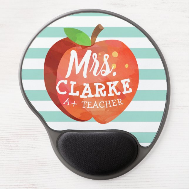 Teacher's Apple | Custom Name Gel Mouse Pad (Front)