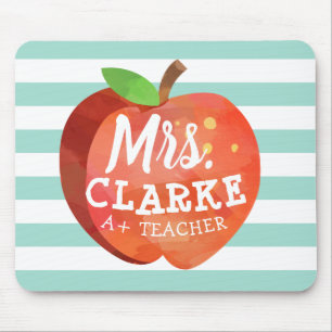 Teacher's Apple Custom Name Mouse Pad