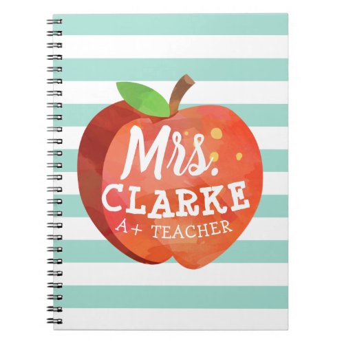 Teachers Apple  Custom Name Notebook