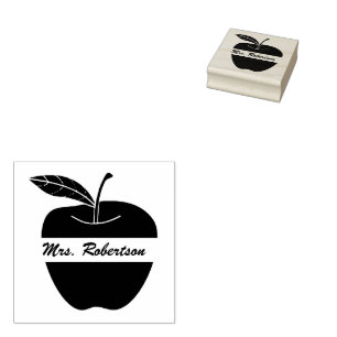 Teachers Apple Custom Rubber Stamp