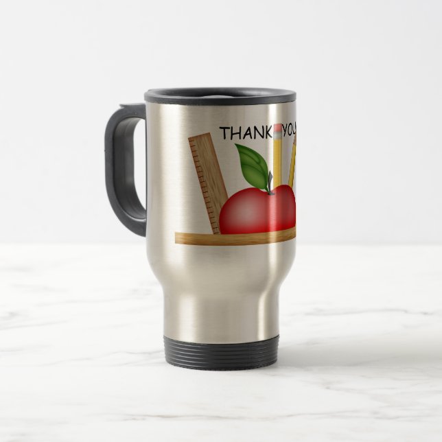 Teacher's Apple Custom Travel Mug (Front Left)