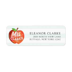 Teacher's Apple Customized Name Address Label