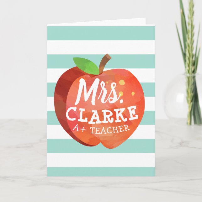 Teacher's Apple | Customized Name Card (Front)