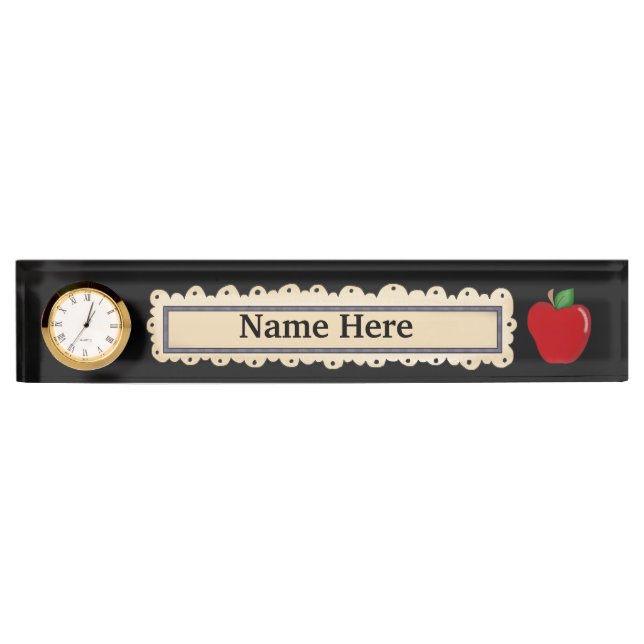 Teacher's Apple fun name plate (Front)