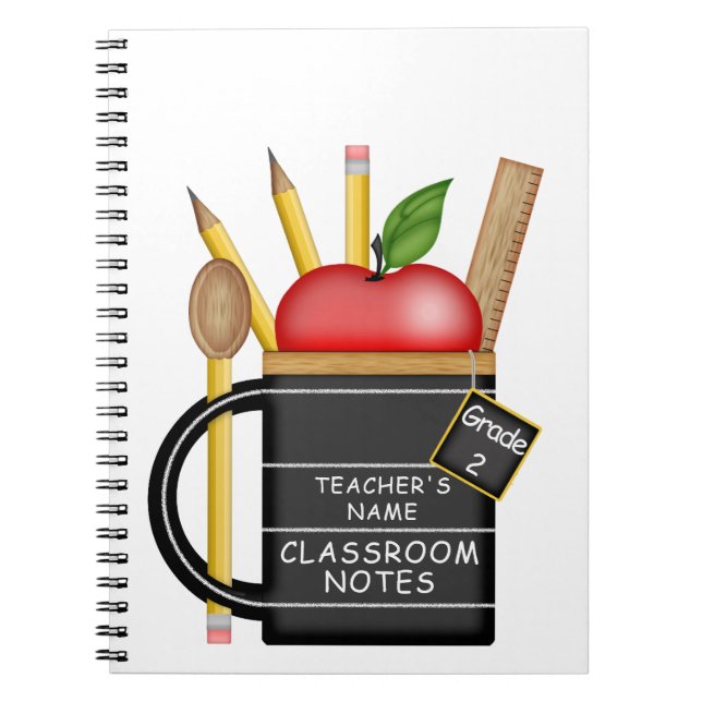 Teacher's Apple Mug Custom Notebook (Front)