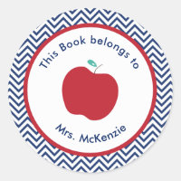 Teacher's Apple Personalized Bookplate Stickers
