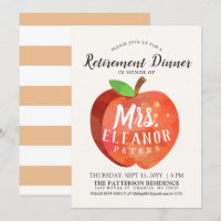 Teacher's Apple Retirement Dinner Invitation