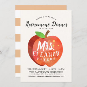 Teacher's Apple Retirement Dinner Invitation