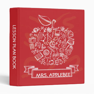 Teachers Apple School Doodles Binder
