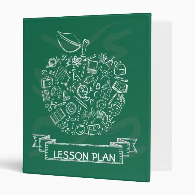 Teachers Apple School Doodles Binder (Front/Inside)