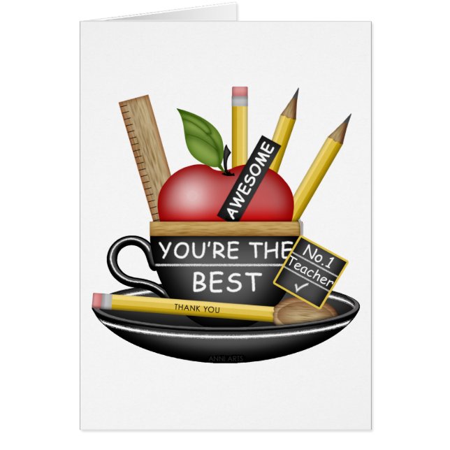 Teacher's Apple Teacup Card (Front)