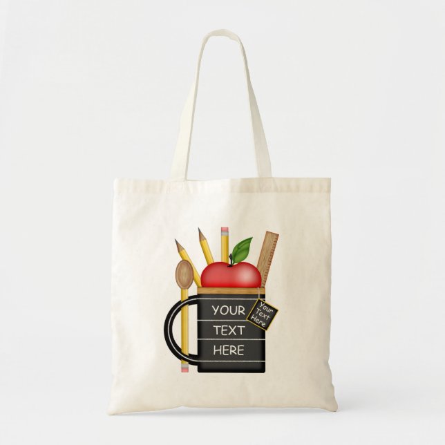 Teacher's Apple Teacup Mug Custom Tote Bag (Front)