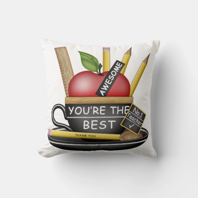 Teacher's Apple Teacup Pillow (Front)