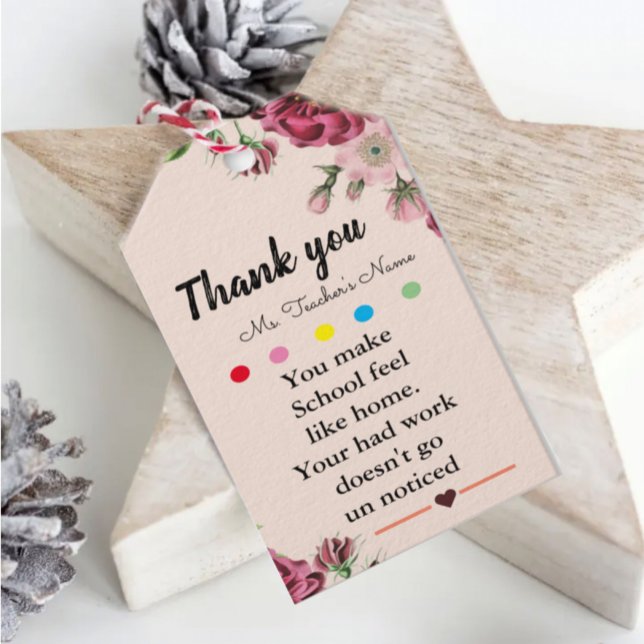 Teacher's Appreciation Floral / Foliage Gift Tag (Creator Uploaded)