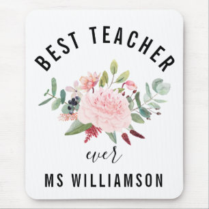 Teacher's Appreciation Floral Personalized Mouse Pad