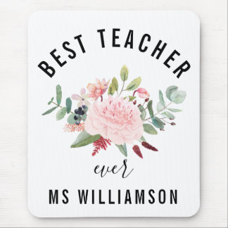 Teacher's Appreciation Floral Personalized  Mouse Pad
