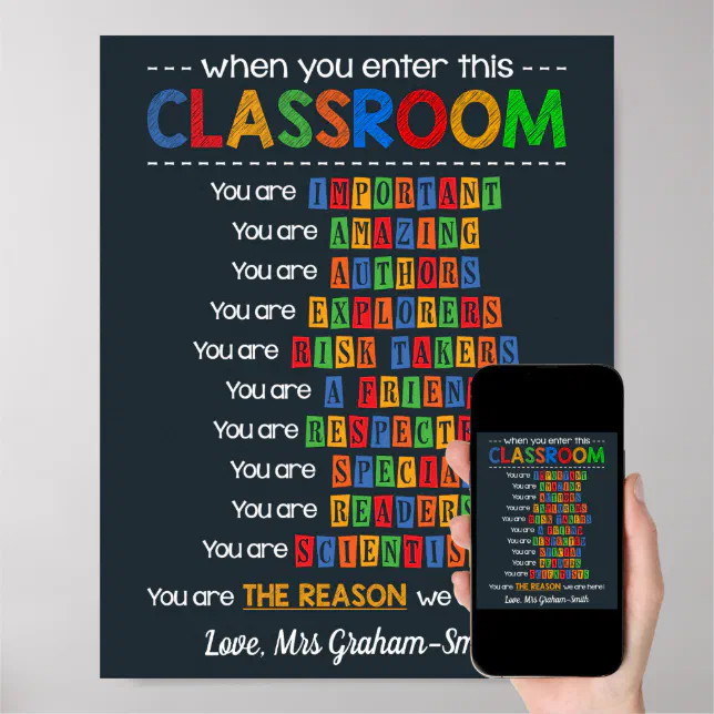 Teacher's Appreciation Gift Motivation Classroom Poster | Zazzle