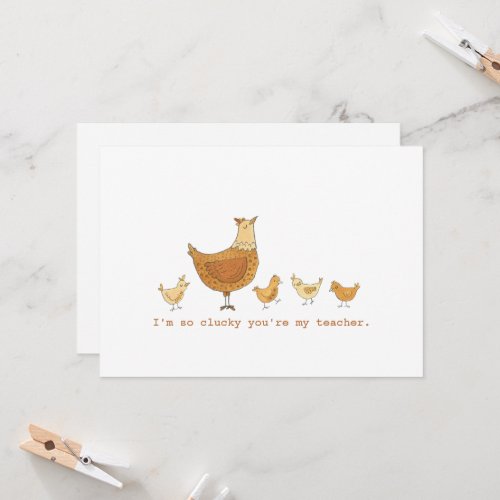 Teachers Appreciation Hen and Chicks Funny Card