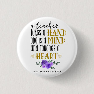 Teacher's Appreciation Personalized Gift in Gold Button