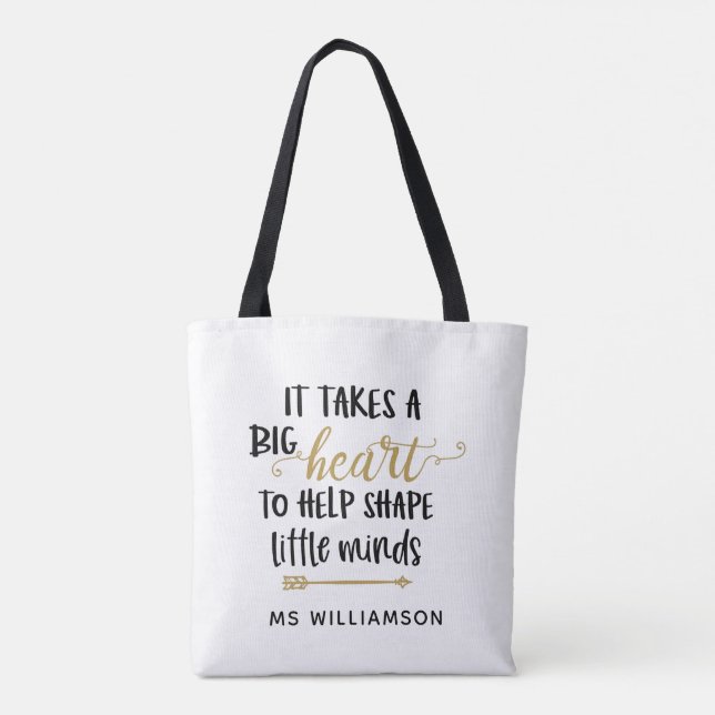 Teacher's Appreciation Personalized Tote Bag Gift (Back)