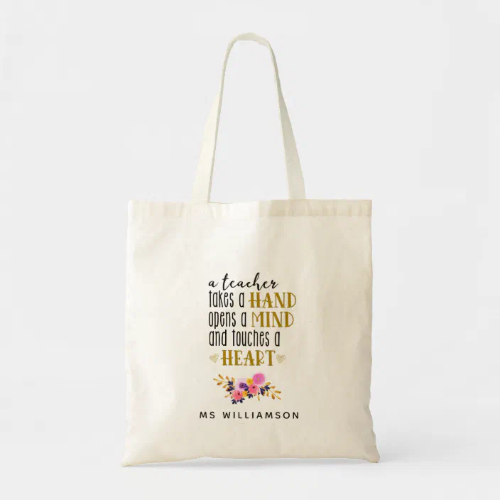 Zipper Tote Bag Book Shopper Teacher Nurse Purse Handbag 