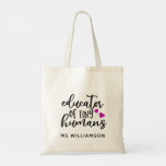 Teacher's Appreciation Personalized  Tote Bag Gift<br><div class="desc">Teacher's Appreciation Personalized Tote Bag Gift with adorable typography that reads "educator of tiny humans" in hand-lettered inspired typography, accented with pretty hearts. Tote bag is part of a collection. If you need any assistance personalizing your tote bag, please don't hesitate to reach out via email. Like us on Facebook...</div>