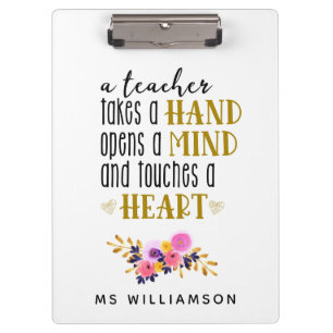 Teacher's Appreciation Typography Personalized Clipboard