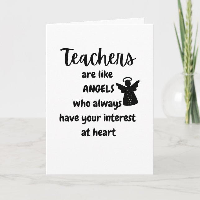 Teachers are like angels - thank you card (Front)