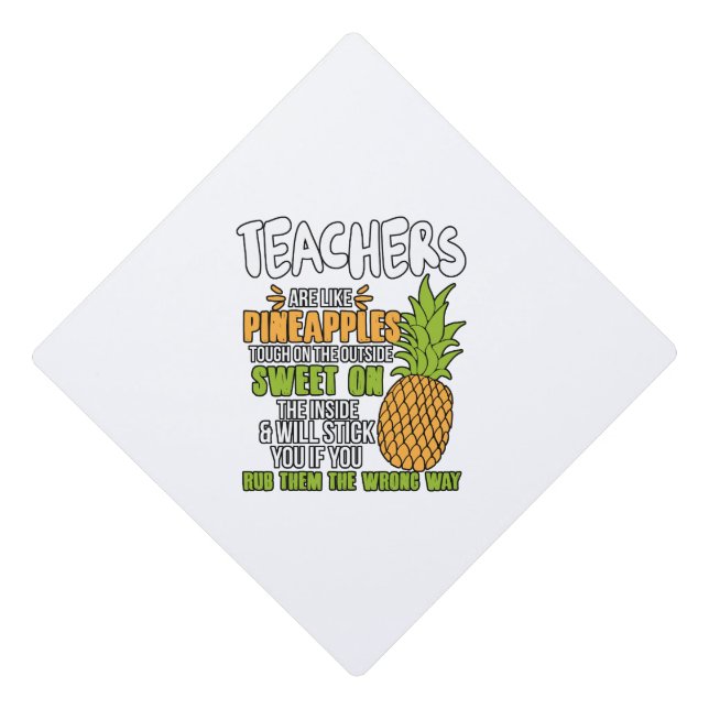 Teachers Are Like Pineapples. Graduation Cap Topper (Front)