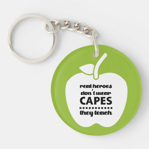Teachers are Real Heroes Custom Name Gift  Keychain