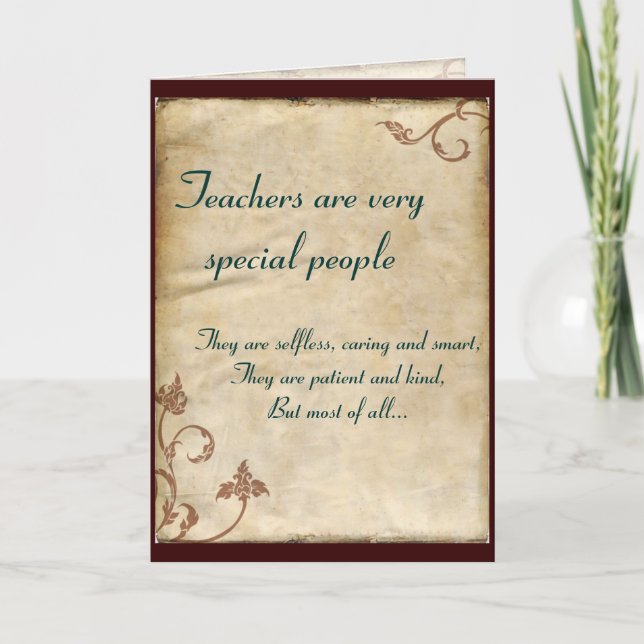 Teachers are Special Letterpress Thank You Card (Front)
