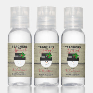 Teachers Are Special Snowman Holiday Personalized Hand Sanitizer