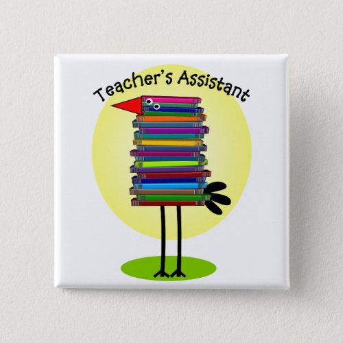 Teachers Assistant Book Bird Design Pinback Button