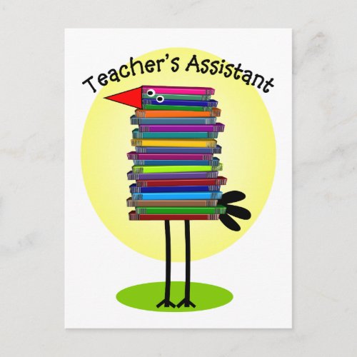 Teachers Assistant Book Bird Design Postcard